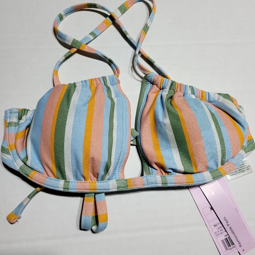 Wild Fable XXS (00) Womens NWT, Glitter Swim Top